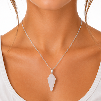 White Quartz Pendulum Necklace